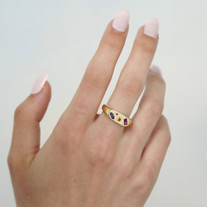Kaleidoscope Gemstone Ring: Gold / Medium