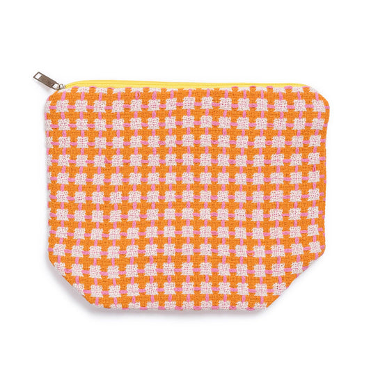 Recycled Cotton Wash Bag: Orange & Pink