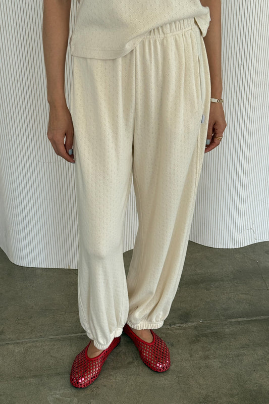 Pointelle Balloon Pants- Natural