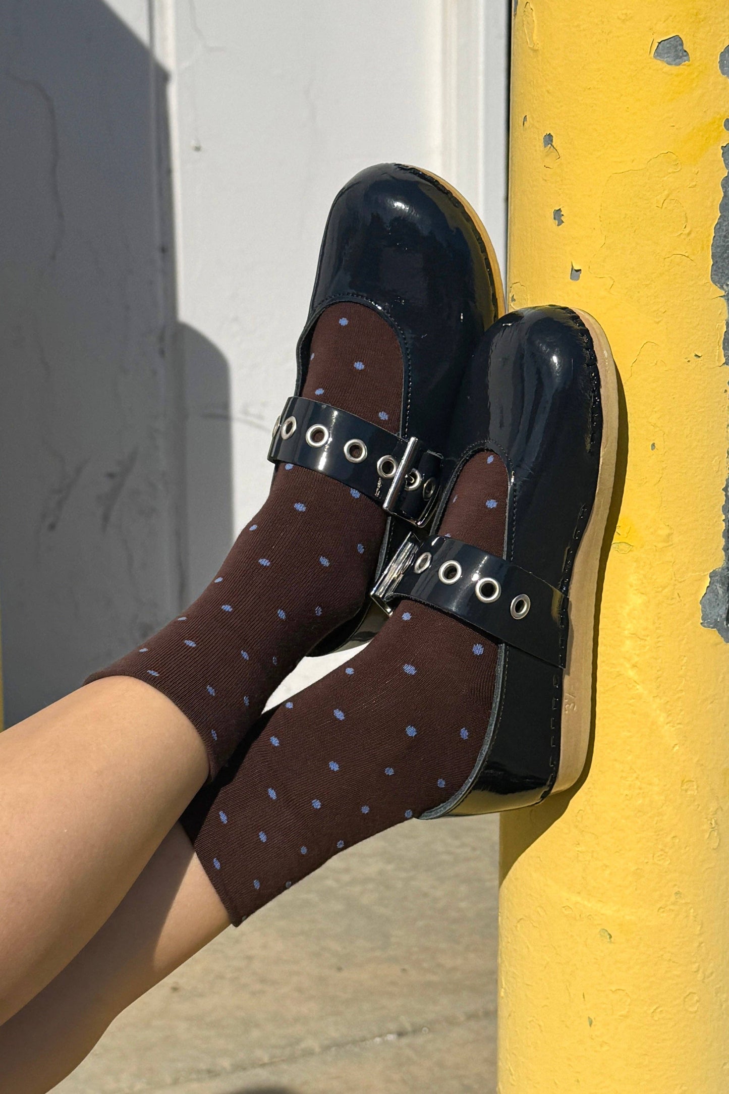 Patterned Sneaker Socks Polka Dot - Cacoa/Blue