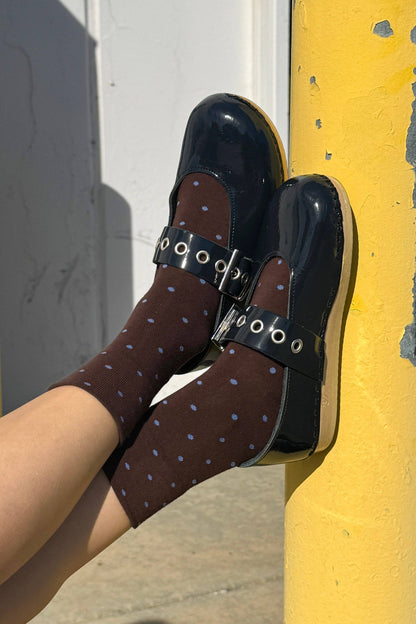 Patterned Sneaker Socks Polka Dot - Cacoa/Blue