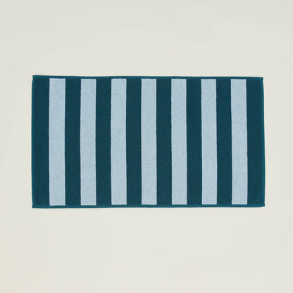 Striped Terry Bath Mat - Blush /Terracotta