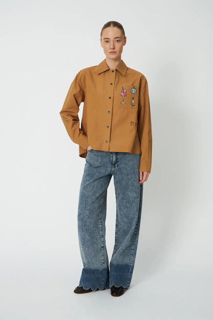 Embroidery Shirt - Khaki