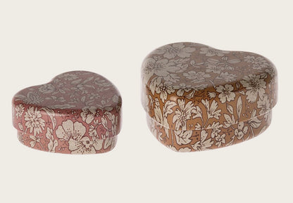 Metal Heart Box - 2 pcs Heather / Ochre