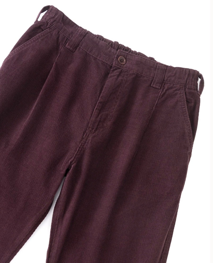 Fine Cord Waiter Pants - Burgundy