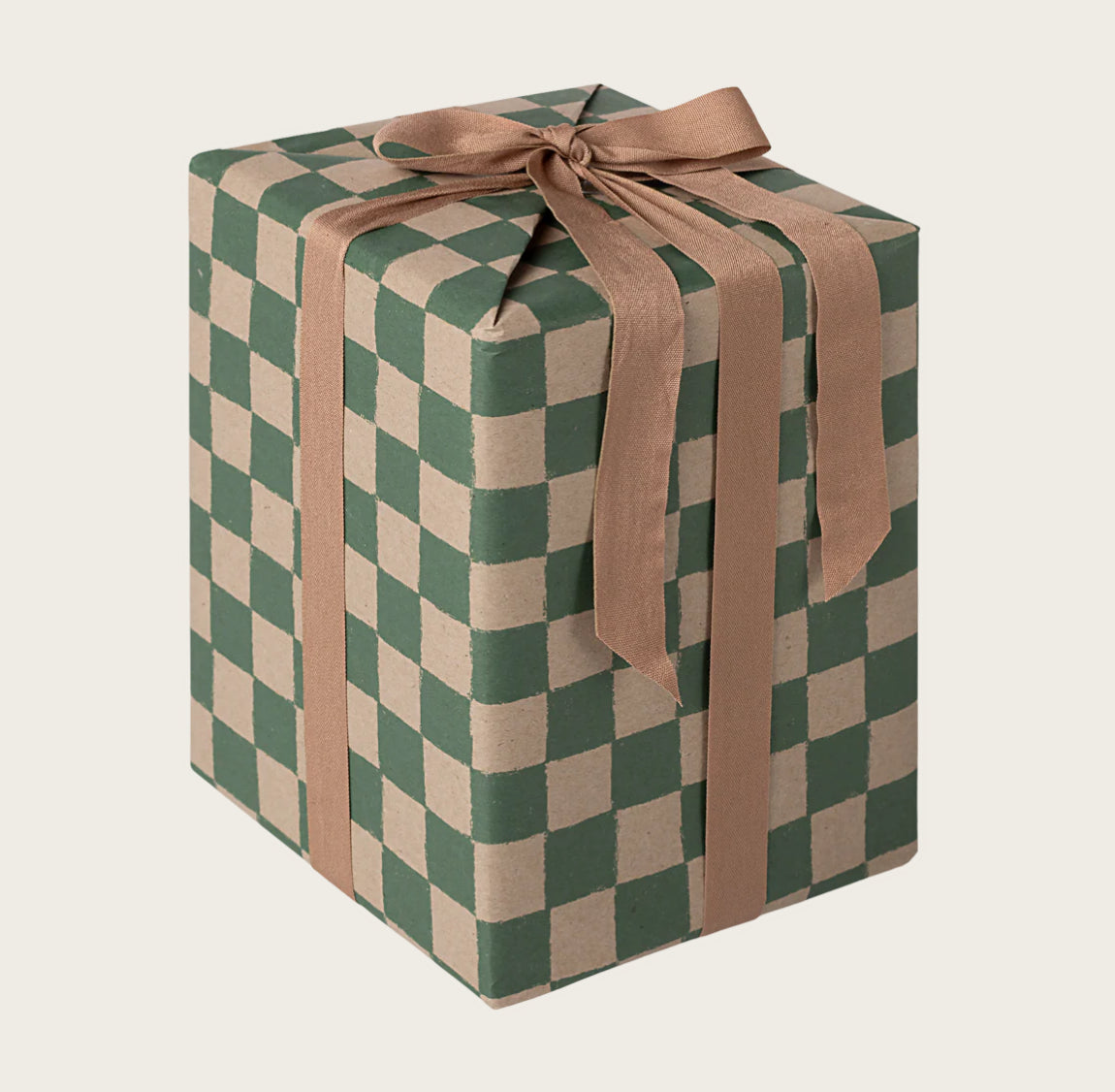Green Check Gift Wrap Roll 10m