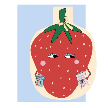 Hey Strawberry, Die cut everyday greeting card, birthday