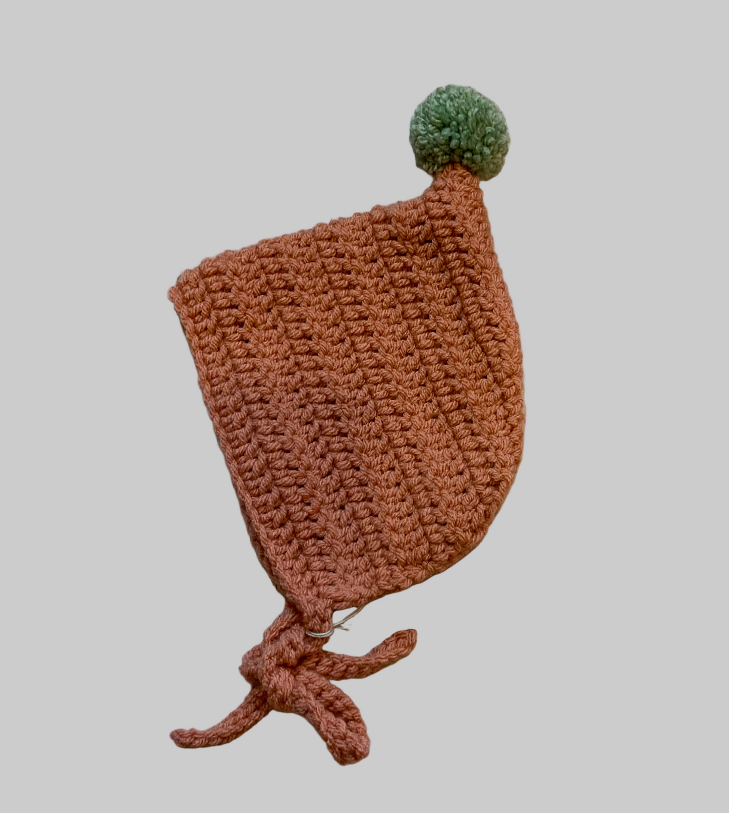 Pom Pom Pixie Hand Knit  Bonnet - Pink