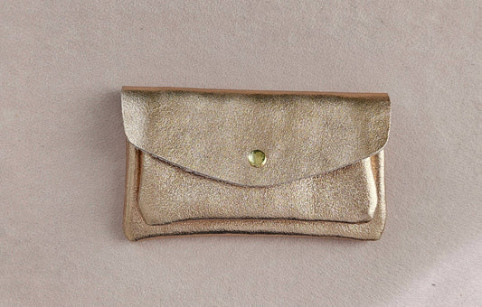 Kangaroo double pocket leather wallet: Nude
