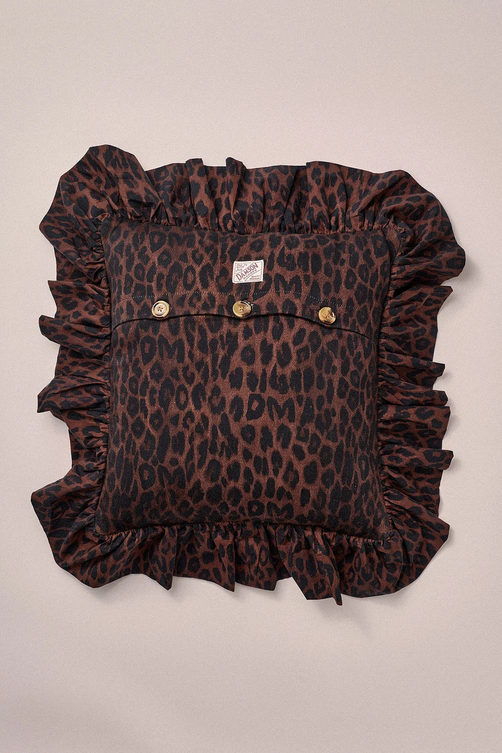 Frilly Cushion - Dark Leopard