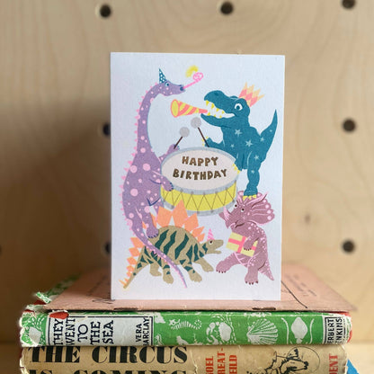 Dinsosaurs Kids Birthday Card- Risograph Printed