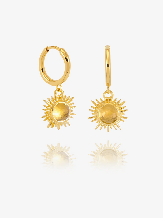 You Are My Sunshine Citrine Huggie Hoop Earrings