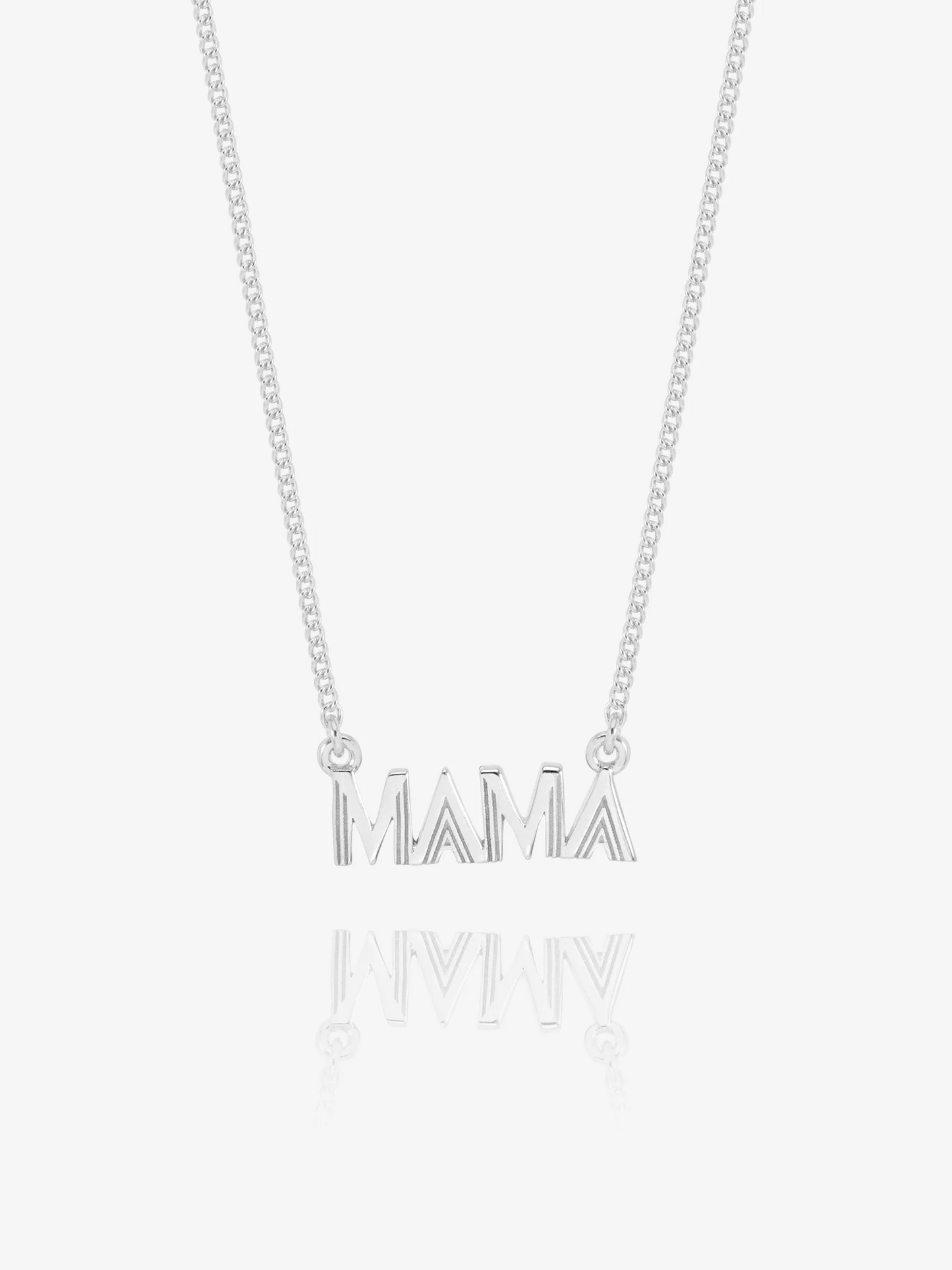 Mini Art Deco Mama Necklace - Silver