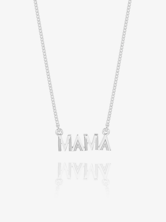 Mini Art Deco Mama Necklace - Silver