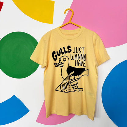 Gulls Just Wanna Have Chips Kids T-shirt: 3-4