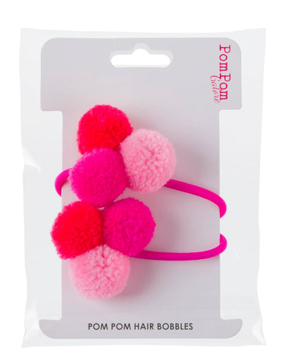 Mini Pom Pom Hair Bobble Trio  - Pinks
