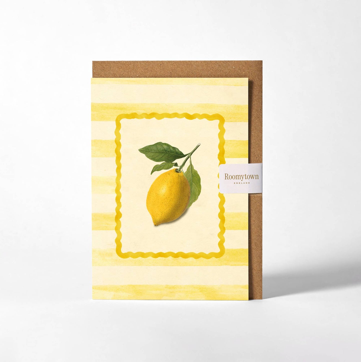 Greetings Card - Lemon Yellow Stripe