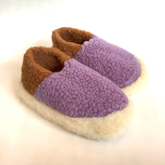 Wool Slippers Siberian - Colourblock Lilac