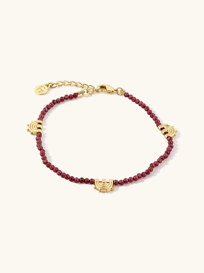 Zahra Garnet Beaded Bracelet