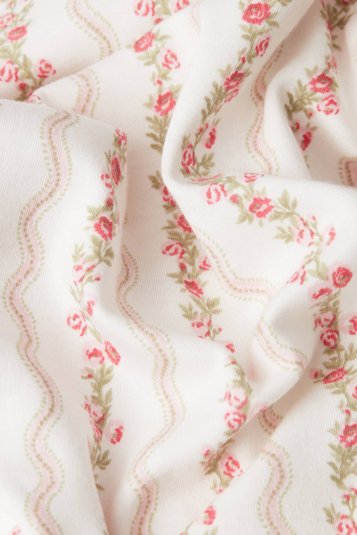 BABY SLEEPSUIT | FLORAL STRIPE: 12-18 Months