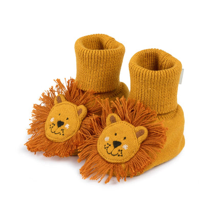 Cotton Knit Baby Slipper Socks:  Lion