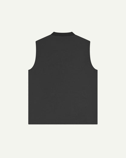 Canvas Vest With Flap Pockets - Charcoal