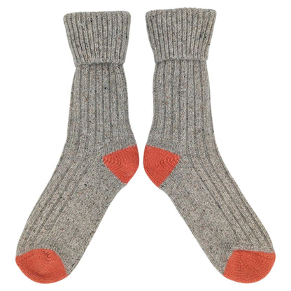 Unisex Recycled Silk Blend Ribbed Socks: Green & jade - large