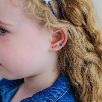 Rainbow Castle Stick On Earrings