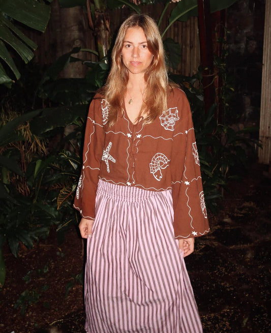 Embroidered Shell Top
