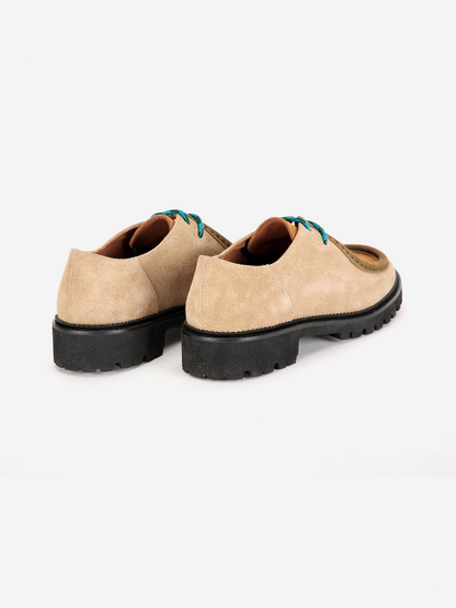 Colour-Block Suede Lace Up Shoes