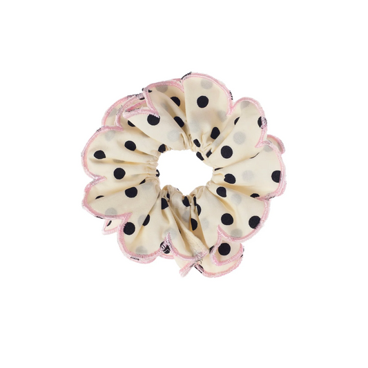Polka Dot Scallop Scrunchie