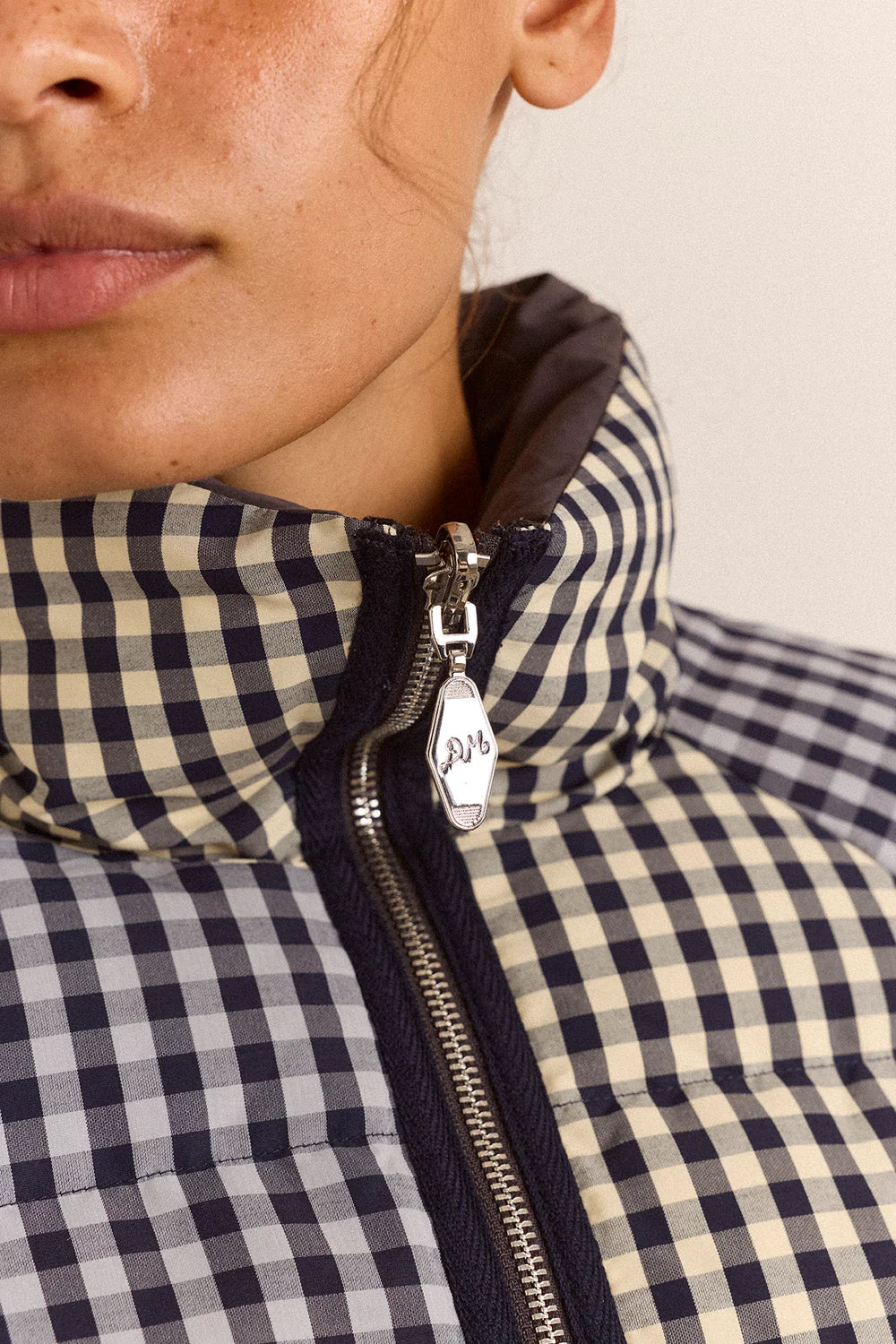 Reversible Opal Puffer - Mixed Gingham