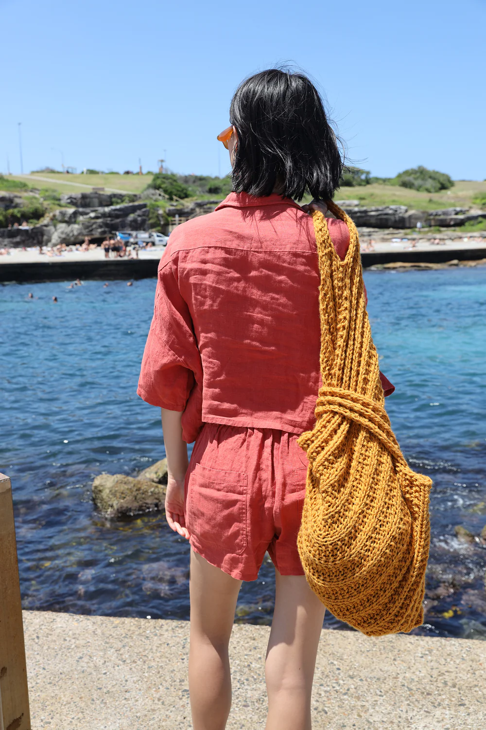 Basic Linen Shorts - Paprika