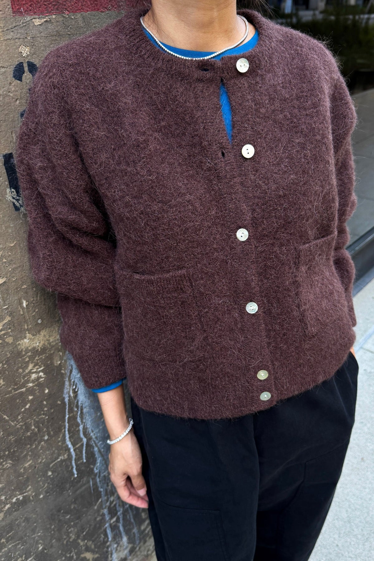 Amelie Alpaca Cardigan - Chocolate