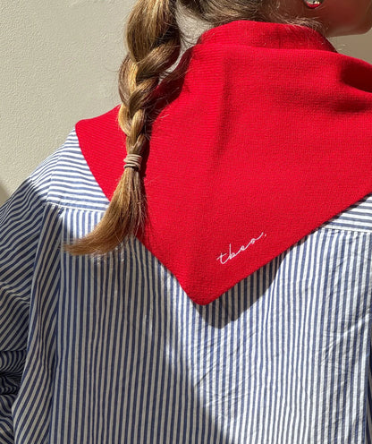 Merino Triangle Scarf In Red