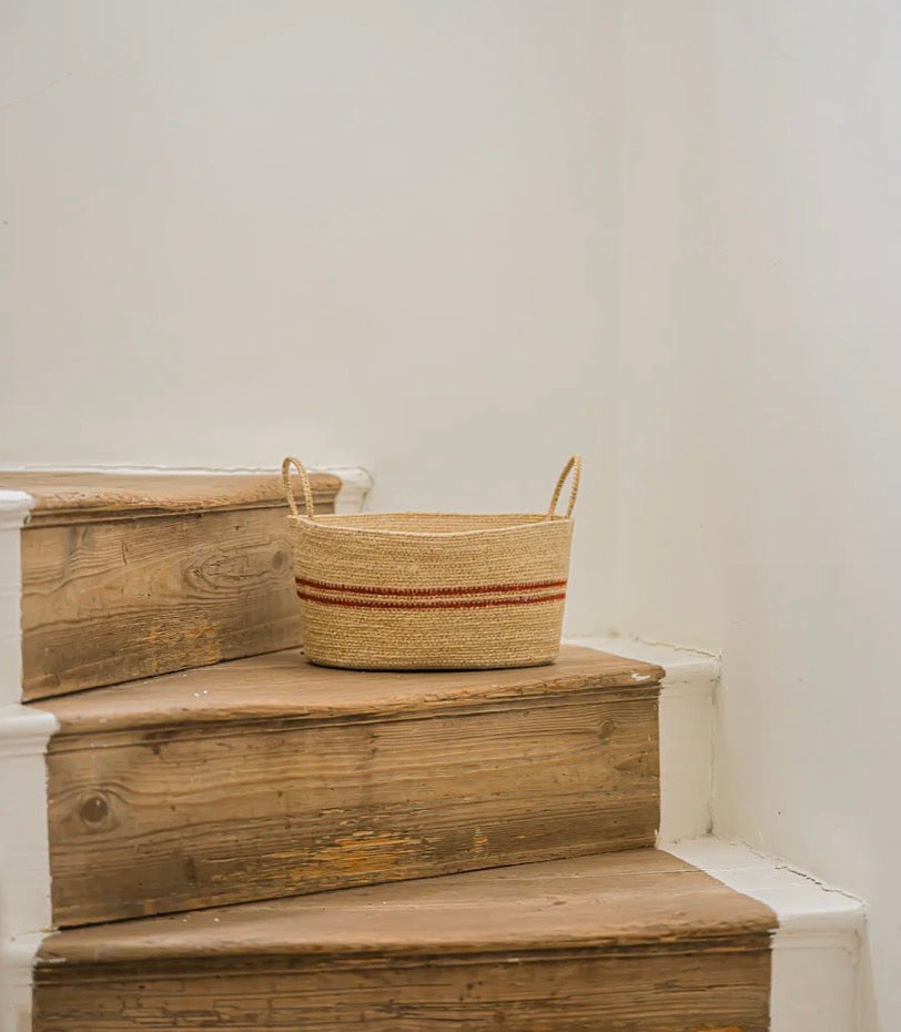 Harbour Stripe Seagrass Oval Baskets