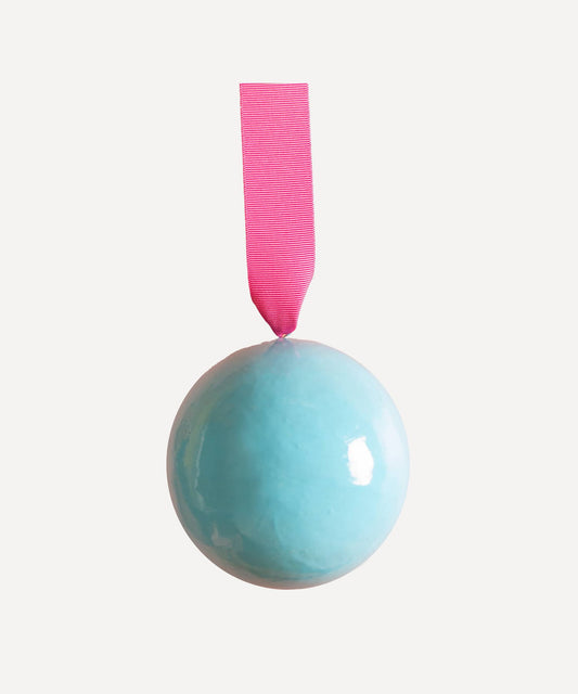 Turquoise and Pink Colourblock Bauble