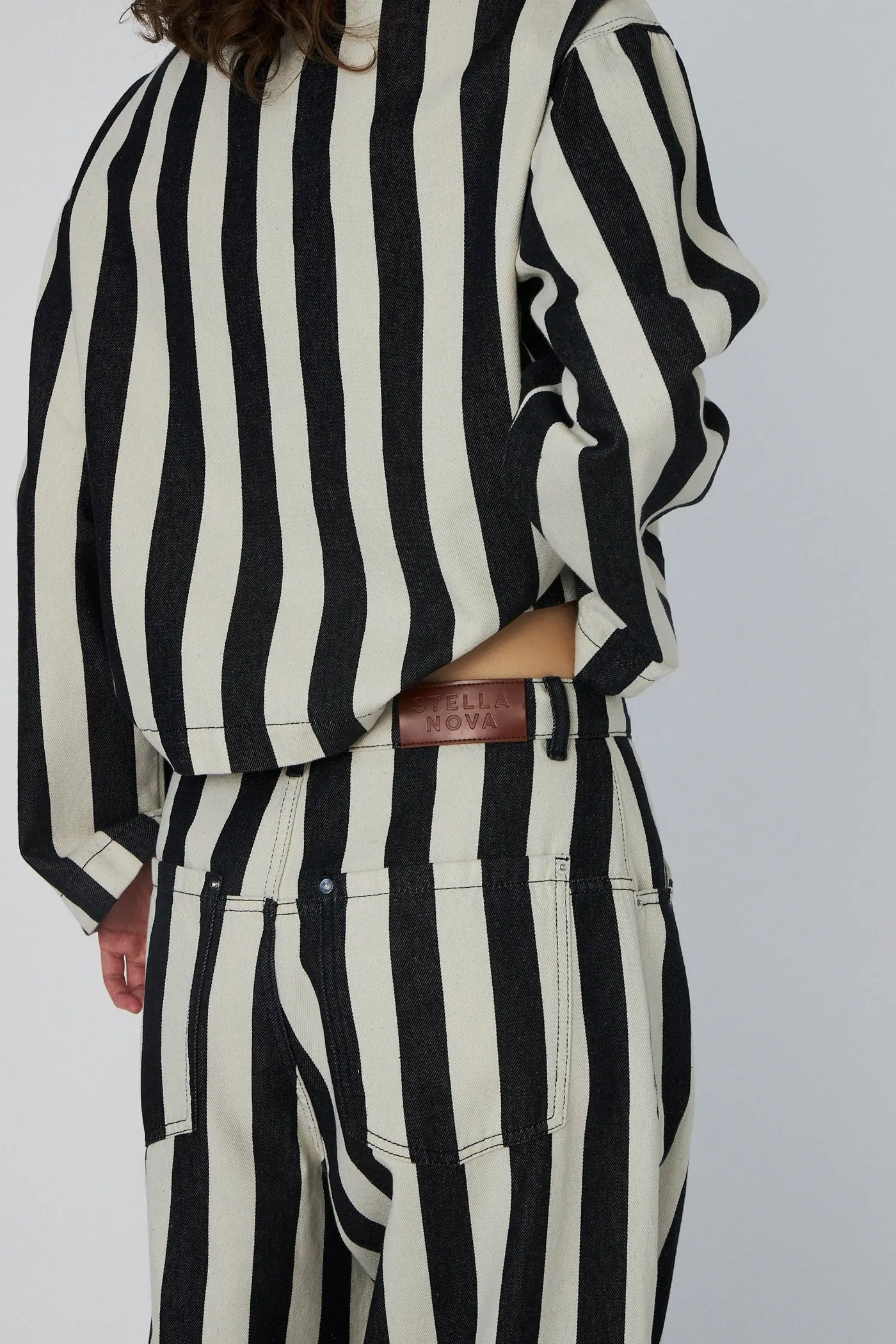 Striped Baggy Low-Waist Pants