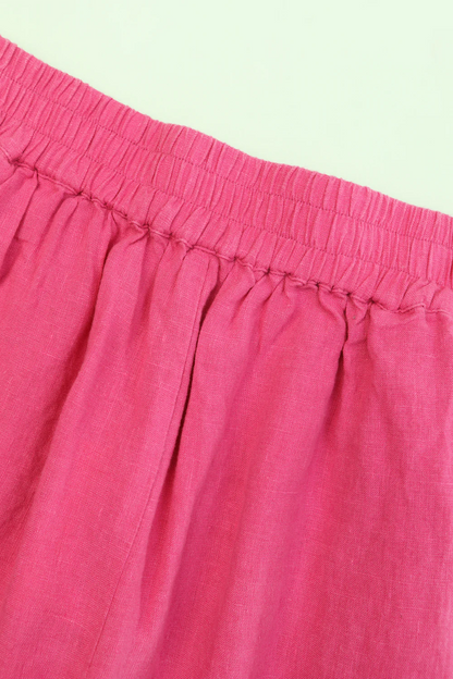Basic Linen Shorts - Fuchsia