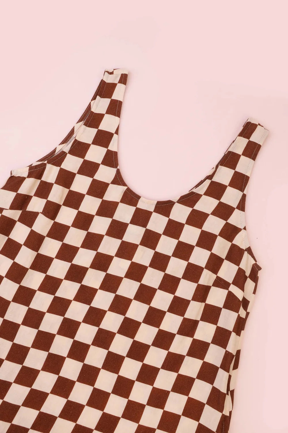 Printed Linen Slip Dress - Chestnut