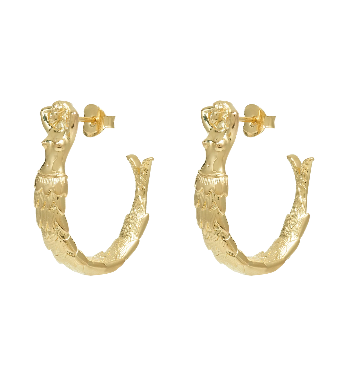 Big Mermaid Hoop Earring - Gold Plated