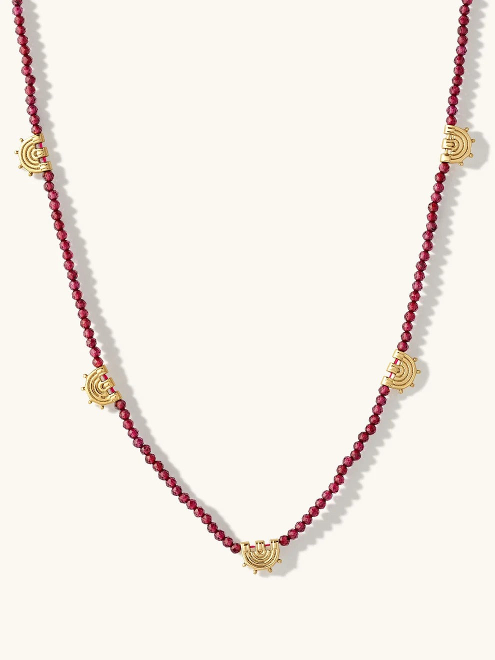 Zahra Garnet Beaded Necklace
