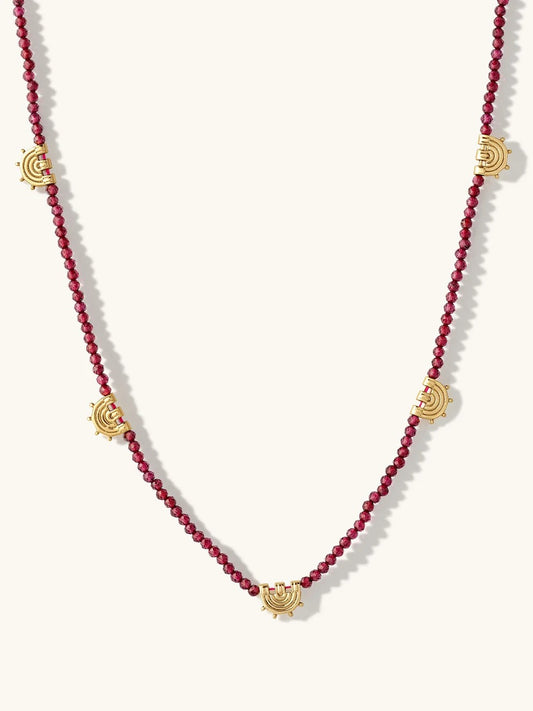 Zahra Garnet Beaded Necklace