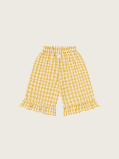 Honeycomb Gingham Frill Culottes