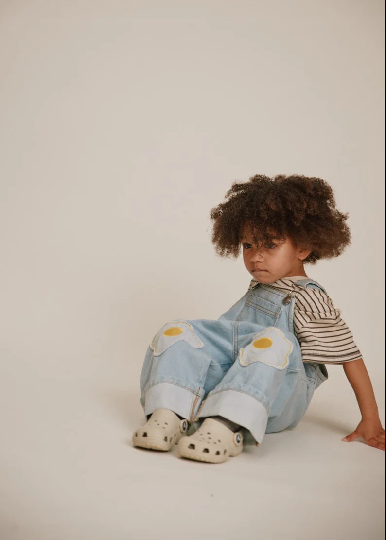 Blythe Egg Patch Denim Dungarees
