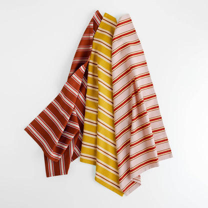 Stripe tea towel: Brown