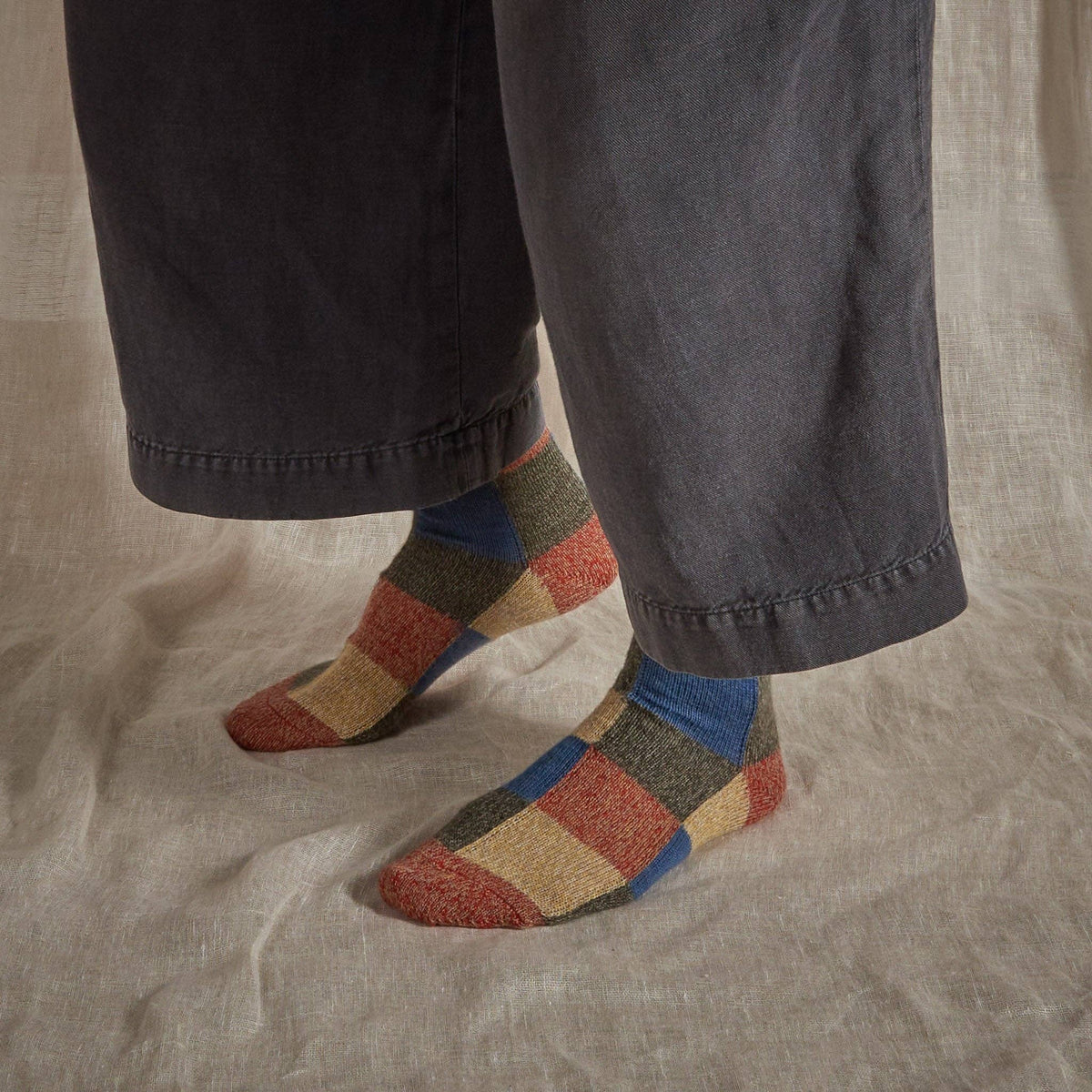 Fine Merino Wool Socks | Colour Patchwork: UK 8-11