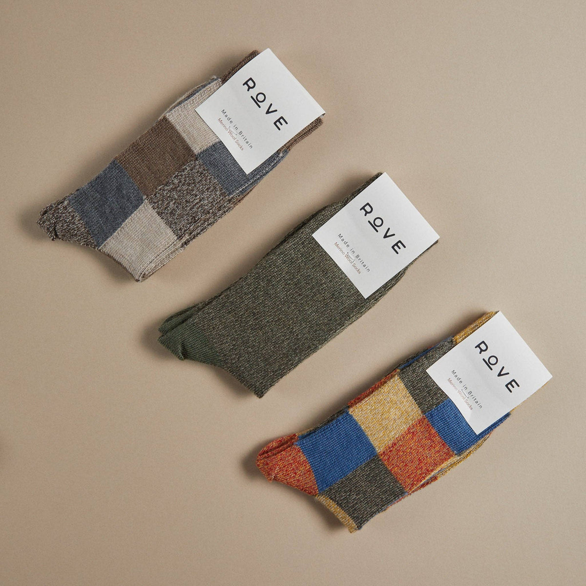 Fine Merino Wool Socks | Colour Patchwork: UK 8-11