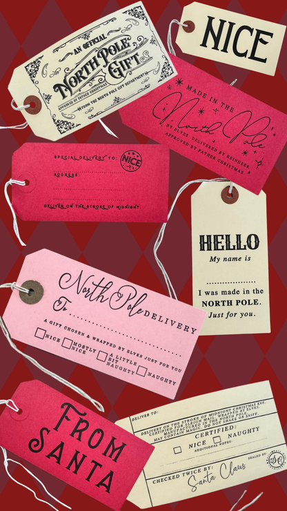 From Santa Christmas letterpress gift tags 5pk