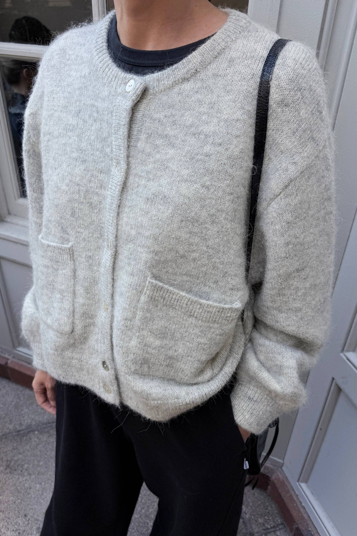 Amélie Alpaca Cardigan - Smoke
